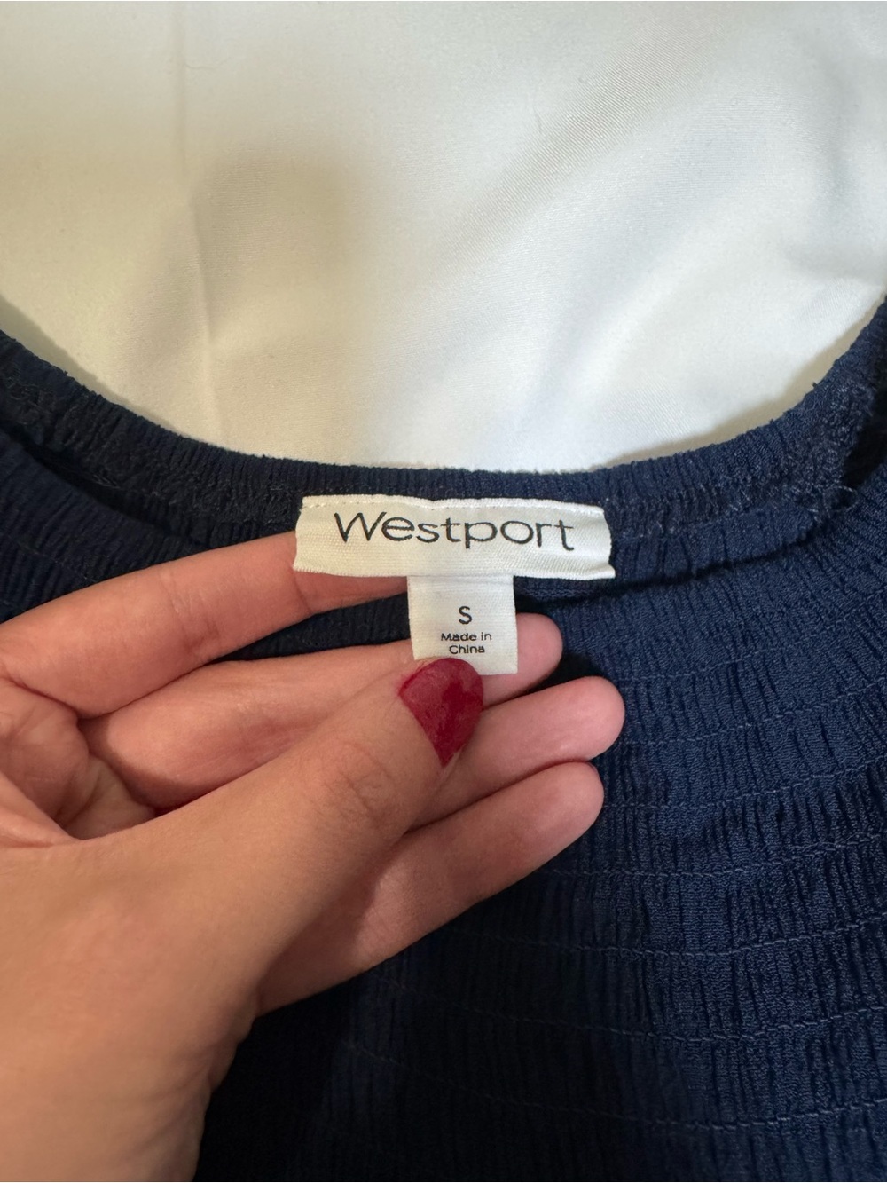 Westport Navy Blue 3/4 Bell Sleeve Tunic, Women’s Small - Picture 3 of 7